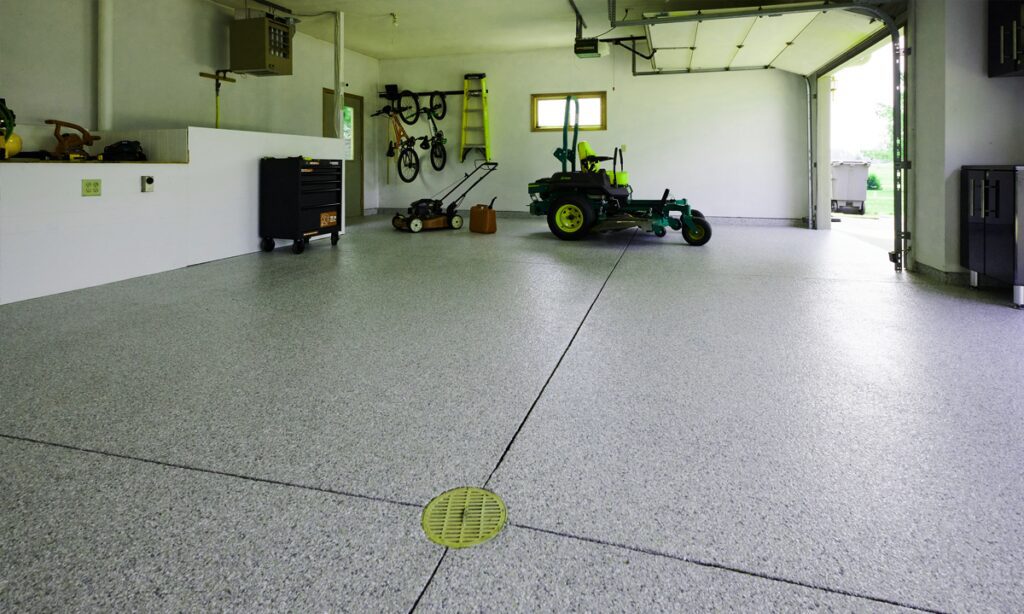 Polyaspartic Floor Coating in Crystal Lake, IL in a local garage